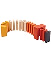 PlanToys Colorful Wooden Domino Race - Enhance Coordination and Concentration Board Games