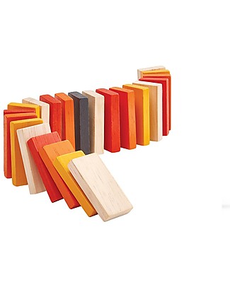 PlanToys Colorful Wooden Domino Race - Enhance Coordination and Concentration Creative Toys