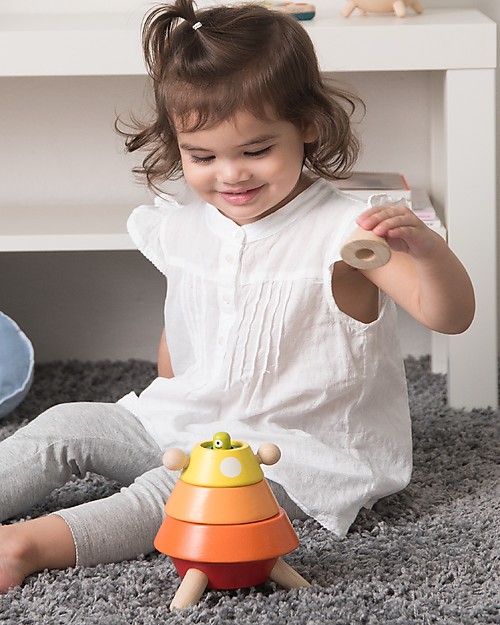 PlanToys Cone Sorting Rocket Wooden Stacking Toys