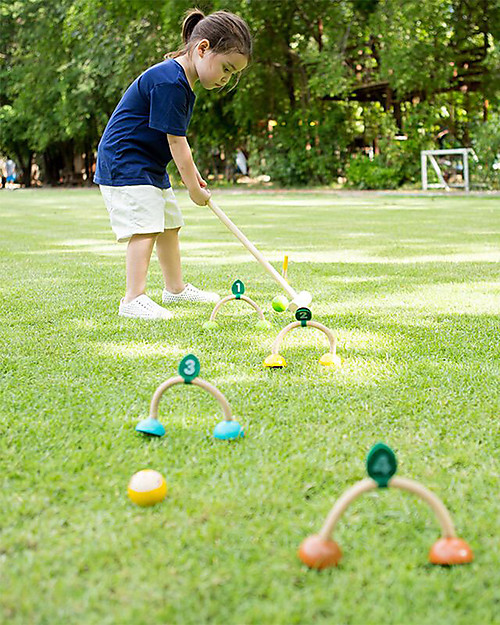 PlanToys Croquet Set for Kids - Fun for 2 Players! Outdoor Games and Toys_