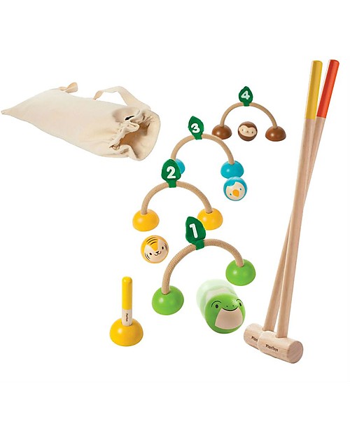 PlanToys Croquet Set for Kids - Fun for 2 Players! Outdoor Games and Toys_