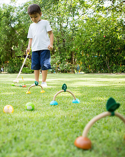 PlanToys Croquet Set for Kids - Fun for 2 Players! Outdoor Games and Toys_