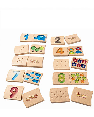 PlanToys Educational Wooden Toy Number 1-10 - Learn to count! STEM toys