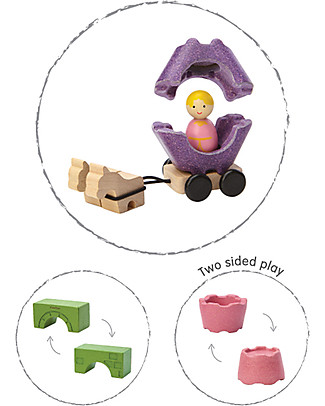 PlanToys Fairy Tale Wooden Blocks - 35 pieces, including prince and princess! Wooden Blocks and Construction Sets