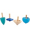 PlanToys Four Spinning Tops - Eco-friendly and Fun! Creative Toys