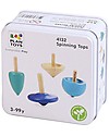 PlanToys Four Spinning Tops - Eco-friendly and Fun! Creative Toys