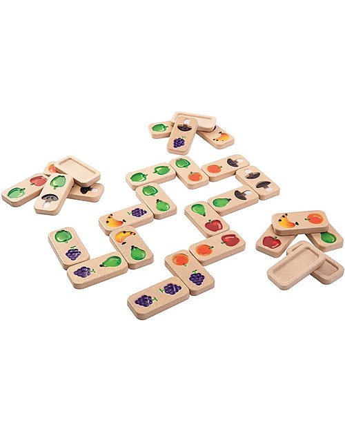 PlanToys Fruit and Veggie Domino - Enhance Coordination and Concentration Board Games