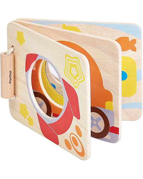 PlanToys Mirror Baby Wooden Book, Stimulates Coordination - Eco-friendly fun! Newborn Toys_