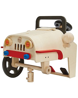 PlanToys Motor Mechanic - Multiple Realistic Feature! Wooden Toy Cars, Trains & Trucks