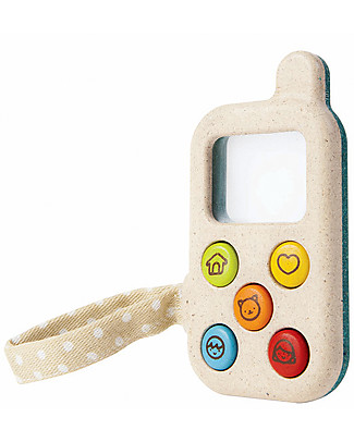 PlanToys My First Phone, 6 x 11 x 2 cm - Made of wood: eco-friendly fun! Pretend Play