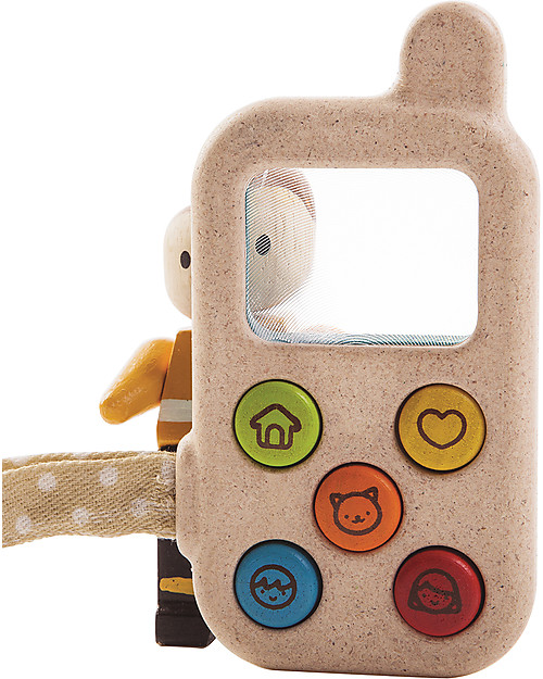 PlanToys My First Phone, 6 x 11 x 2 cm - Made of wood: eco-friendly fun! Pretend Play