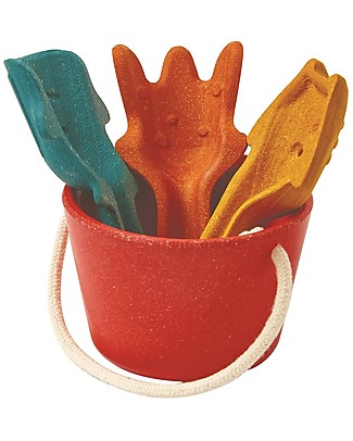 PlanToys Sand Play Set: Bucket, Spade and Rake Beach Toys