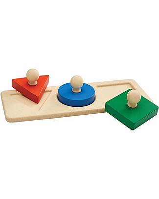PlanToys Shape Matching Puzzle, 3 pieces - Learn about Figures! Puzzles