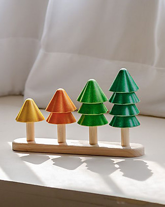 PlanToys Sort and Count Wooden Tree - Seasonal Colours Wooden Stacking Toys