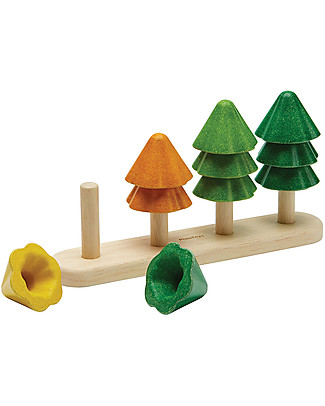 PlanToys Sort and Count Wooden Tree - Seasonal Colours Wooden Stacking Toys