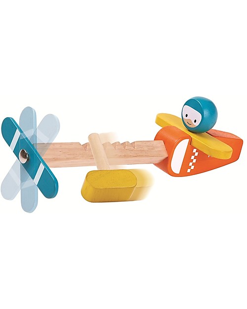 PlanToys Spin n Fly Wooden Airplane Outdoor Games and Toys_
