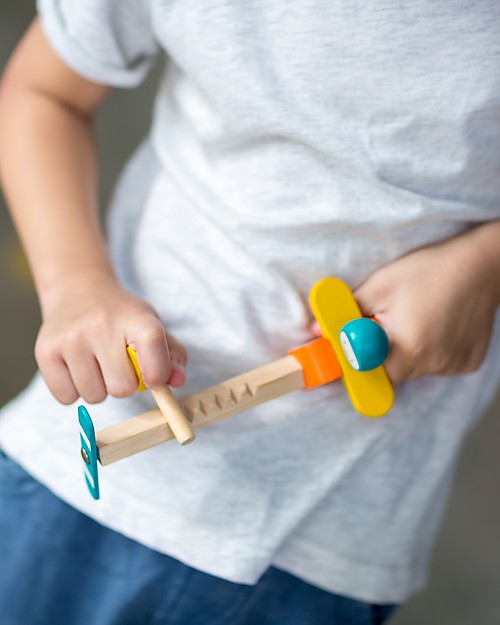 PlanToys Spin n Fly Wooden Airplane Outdoor Games and Toys_