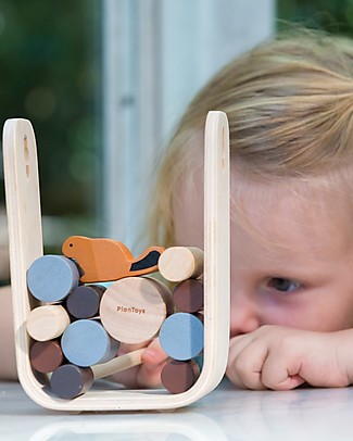 PlanToys Timber Tumble, the Beaver at the Dam - Educational and Funny for the whole Family! Wooden Stacking Toys