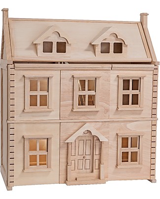 PlanToys Victorian Dollhouse - 2 Floors + Attic - 64x32x72 cm Dolls Houses