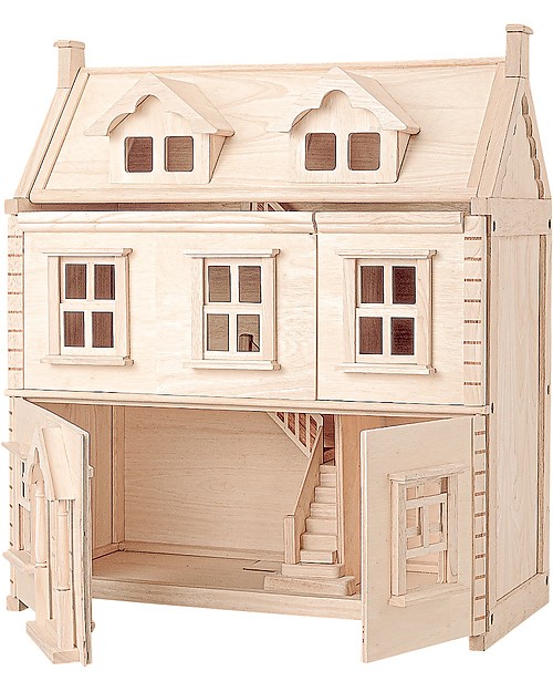PlanToys Victorian Dollhouse - 2 Floors + Attic - 64x32x72 cm Dolls Houses