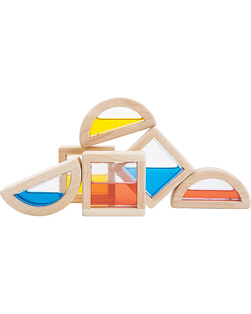 PlanToys Water Blocks - Discover the Colors - 100% Sustainable Wooden Game Wooden Blocks and Construction Sets