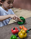 PlanToys Wonky Fruit & Vegetable Set - Teach to Reduce Food Waste Wooden Food