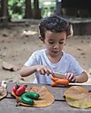 PlanToys Wonky Fruit & Vegetable Set - Teach to Reduce Food Waste Wooden Food