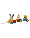 PlanToys Wooden Animal Train to Pull-Along - 3 pieces - Eco-friendly fun! Pull Toys