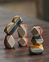 PlanToys Wooden Balance Toy Geo Stacking Rock Wooden Stacking Toys
