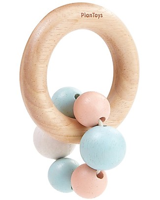PlanToys Wooden Beads Rattle - Eco-friendly Wooden Rattles