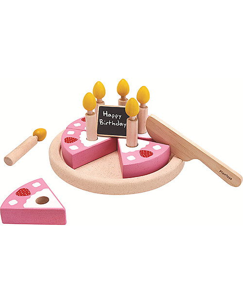 PlanToys Wooden Birthday Cake Set -  Eco-friendly and fun! Wooden Food