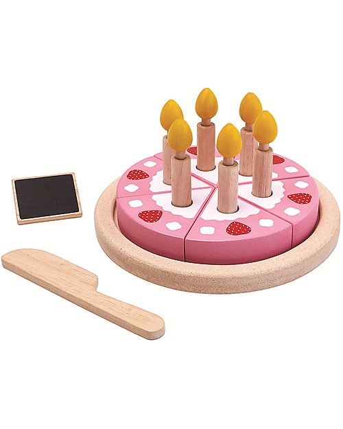 PlanToys Wooden Birthday Cake Set -  Eco-friendly and fun! Wooden Food