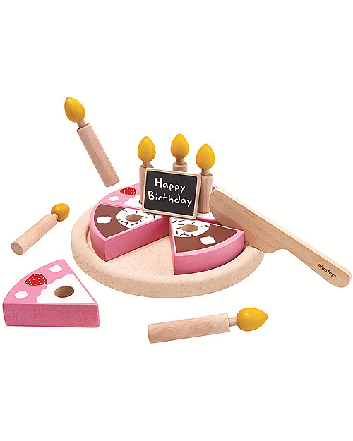 PlanToys Wooden Birthday Cake Set -  Eco-friendly and fun! Wooden Food