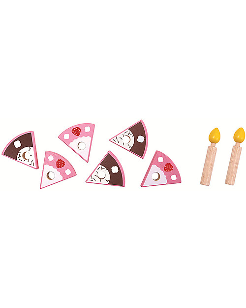 PlanToys Wooden Birthday Cake Set -  Eco-friendly and fun! Wooden Food
