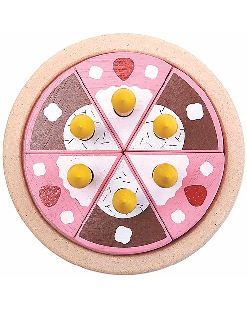PlanToys Wooden Birthday Cake Set -  Eco-friendly and fun! Wooden Food