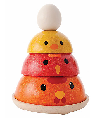 PlanToys Wooden Chicken Nesting 4 pieces - Eco-friendly fun! Wooden Blocks & Construction Sets