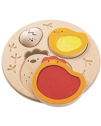 PlanToys Wooden Chicken Puzzle, 3 pieces - Eco-friendly fun! Puzzles