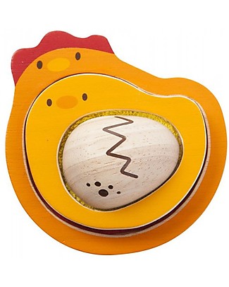 PlanToys Wooden Chicken Puzzle, 3 pieces - Eco-friendly fun! Puzzles
