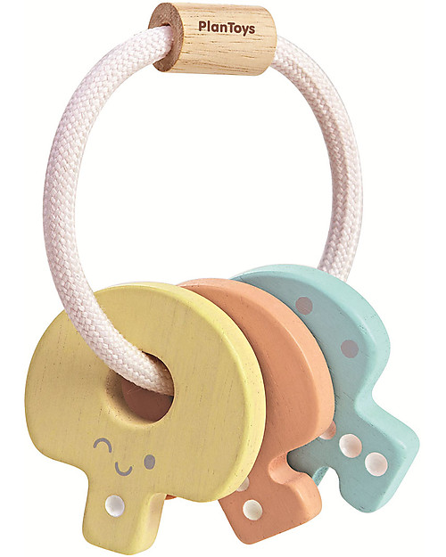 PlanToys Wooden Colorful Key Rattle - Eco-friendly Wooden Rattles