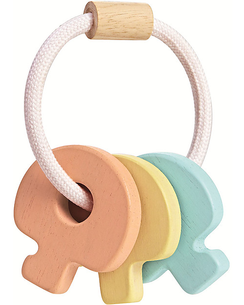 PlanToys Wooden Colorful Key Rattle - Eco-friendly Wooden Rattles