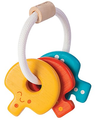 PlanToys Wooden Colorful Key Rattle - Eco-friendly Wooden Rattles