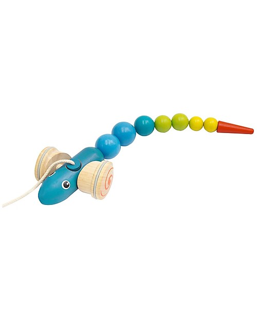 PlanToys Wooden Colorful Snake, Pull-Along Toy - Encourage new Walkers ...