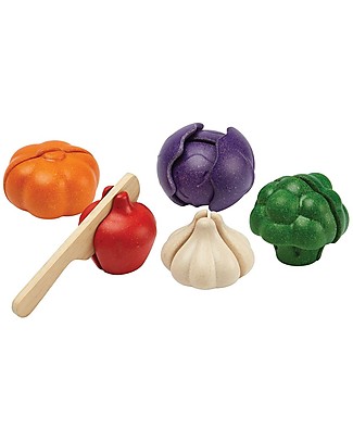 PlanToys Wooden Colorful Veggie Set - Eco-friendly and funny! Wooden Food