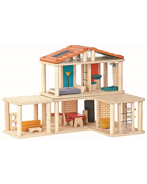 PlanToys Wooden Creative Play House - Includes 28 pieces! Dolls Houses