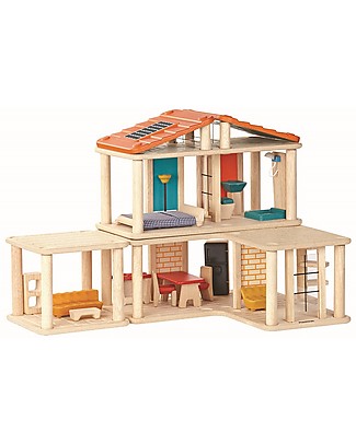 PlanToys Wooden Creative Play House - Includes 28 pieces! Dolls Houses