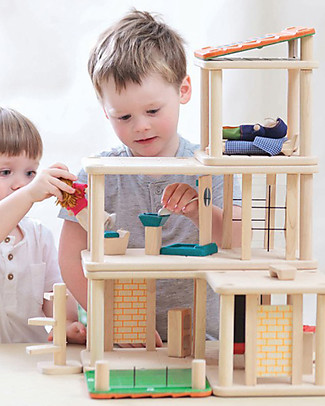 PlanToys Wooden Creative Play House - Includes 28 pieces! Dolls Houses
