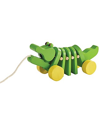 PlanToys Wooden Dancing Alligator, Pull-Along Toy - Eco-friendly fun! Wooden Push & Pull Toys