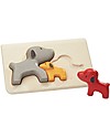 PlanToys Wooden Dog Puzzle, 3 pieces - Eco-friendly fun! Wooden Stacking Toys
