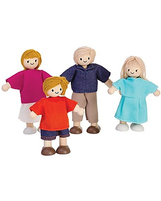 PlanToys Wooden European Doll Family - for Plantoys Dollhouse Creative Toys