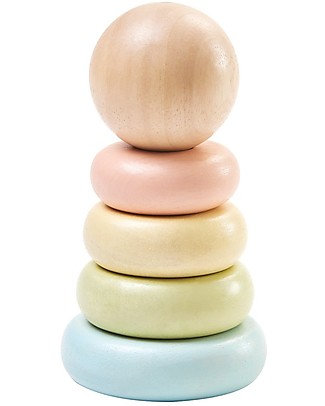 PlanToys Wooden First Stacking Ring, 5 pieces - Eco-friendly fun! Wooden Blocks & Construction Sets